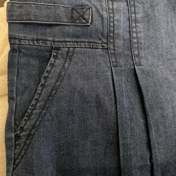 Sundance Bethany Wide Leg Jeans Cropped Pleated WomensBlue High Rise Str… - Picture 3 of 6